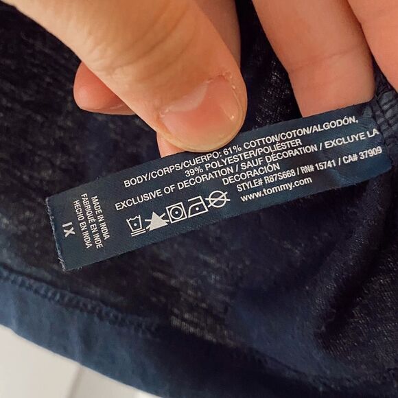 TOMMY Hilfiger Women’s Blue Navy Logo Night T-Shirt Plus Size Sleepwear - Picture 8 of 8